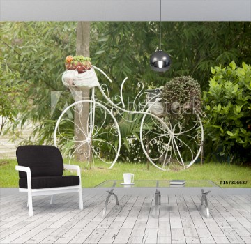 Picture of Old bicycle used to decorate the garden